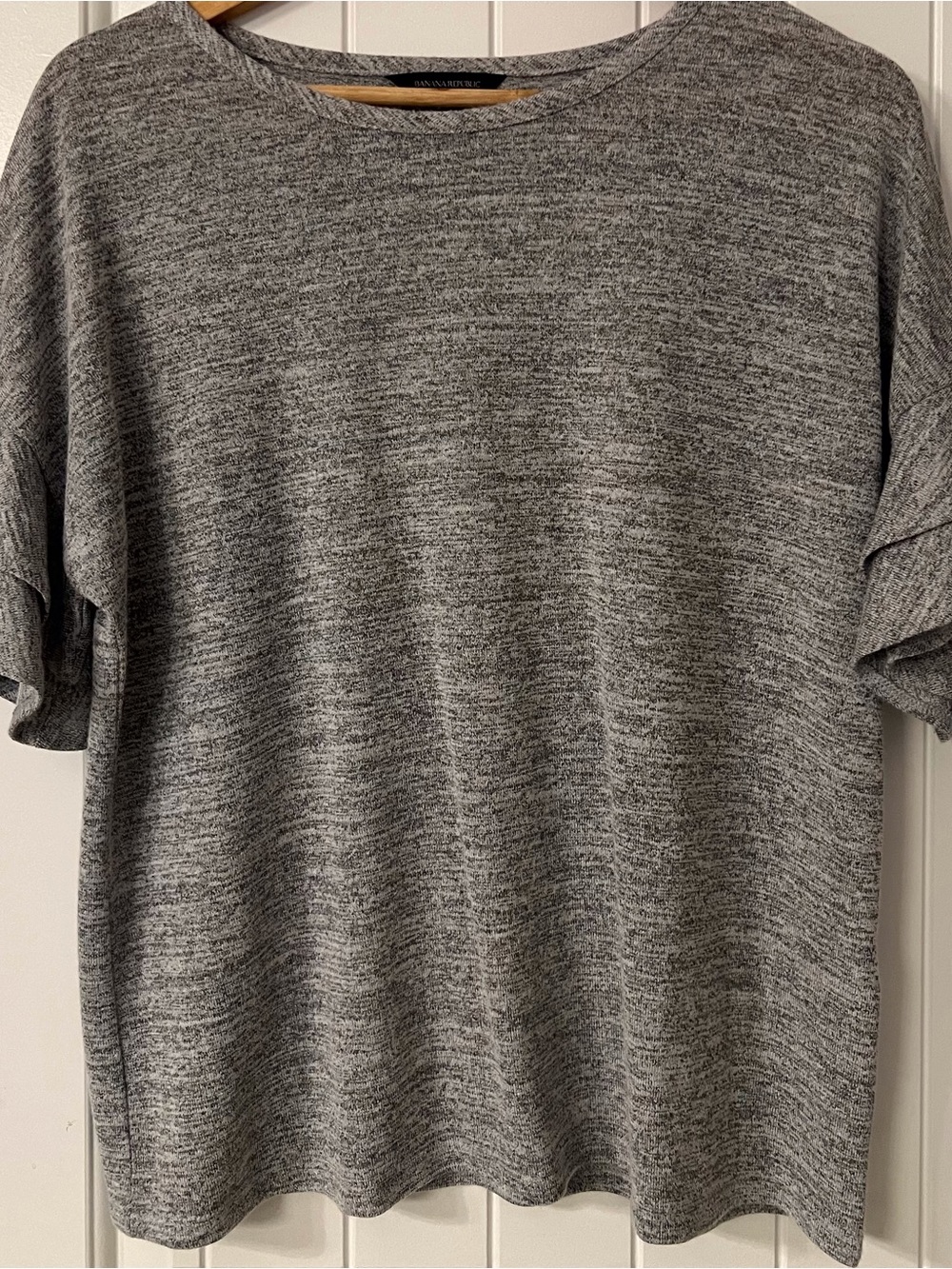 Banana Republic Grey Marled Women’s Short-Sleeve Crewneck Shirt